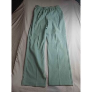 Alfred Dunner Pants Womens Size 14 Green Croduroy Straight Ankle Pull On Trouser